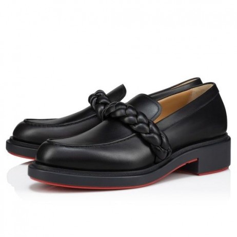 Męskie Лоферы Christian Louboutin Urbino Moc Braid Z Plecionej Skóry Cielęcej W Kolorze Czarnym