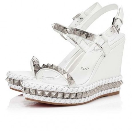 Sandały Christian Louboutin 110 mm z cielęcej skóry Bianco/lin Bianco