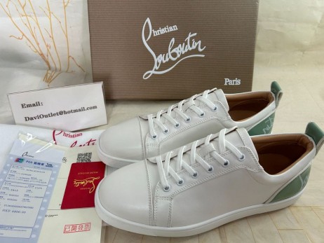 Christian Louboutin Fun Louis Junior Damskie Buty Do Biegania Męskie Z Cielęcej Skóry W Kolorze Białym