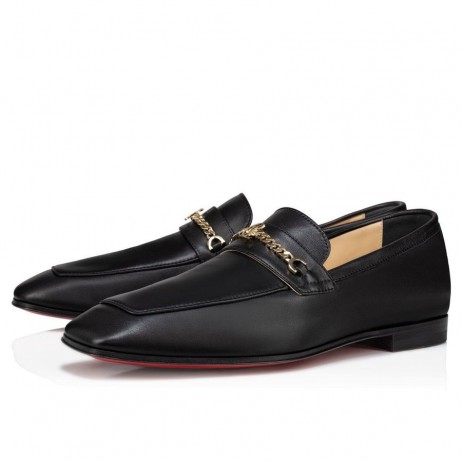 Лоферы Christian Louboutin Mj Moc Z Cielęcej skóry w kolorze Czarnym CL