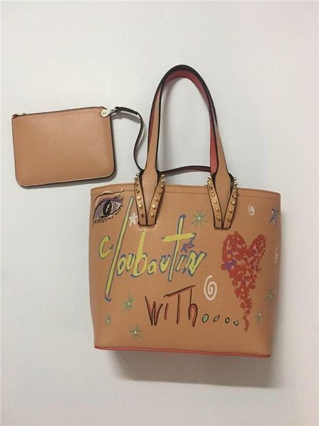 Torba Christian Louboutin z Różową rączką i Ciała nadrukiem z Cielęcej skóry