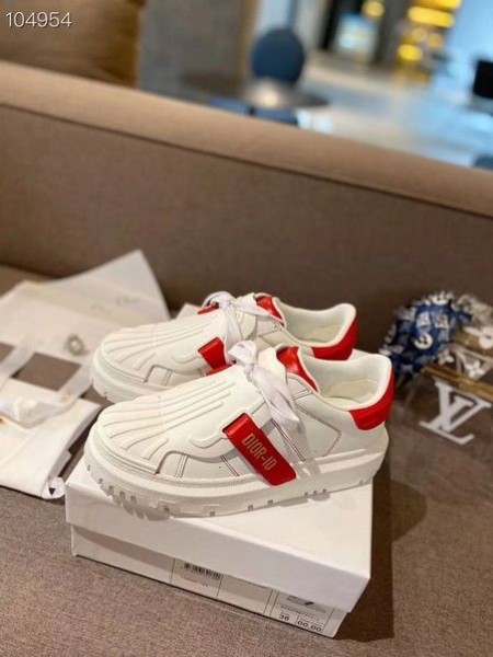 Buty Dior-ID Biało-Czerwona Guma z cielęcej skóry