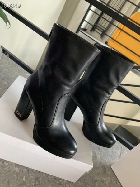 Czarne Botki Dior Z Cielęcej skóry Z Logo Dior