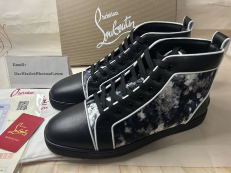 Buty Christian Louboutin Louis Z wysokiej piszczelą z Cielęcej skóry w kolorze Czarnym Christian Louboutin Shoes