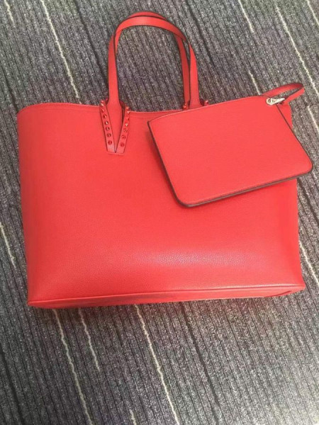 Torba-тоут Christian Louboutin Cabata z Ziarnistej skóry Cielęcej koloru Czerwonego