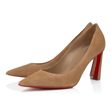 Czółenka Christian Louboutin Condora 85 mm z Welur Beż