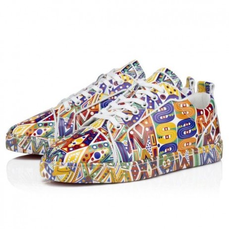 Buty Christian Louboutin Fun Louis Junior z Cielęcej skóry z nadrukiem Wamims Wielokolorowe