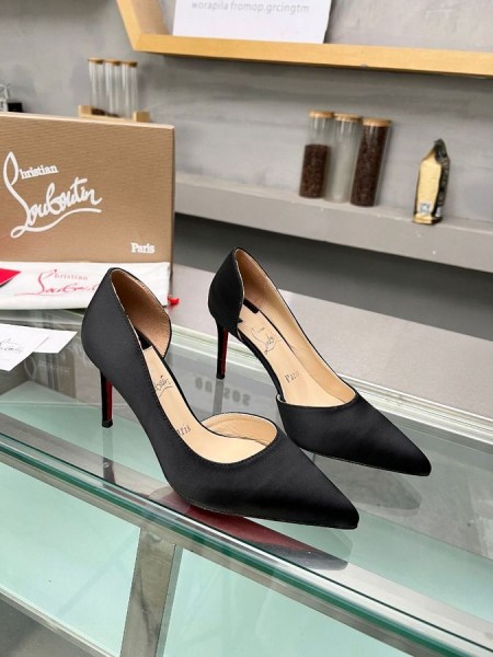 Christian Louboutin Iriza / czółenka 85 mm Z Poly-satyna, Czarne Buty Christian Louboutin
