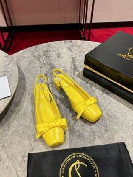 Christian Louboutin Mamaflirt Chusta 30 mm Baletki Ze Skóry Nappa Żółty
