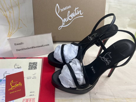 Christian Louboutin Rosalie Alta Sandały 150 mm z dziecięcej skóry w kolorze Czarnym