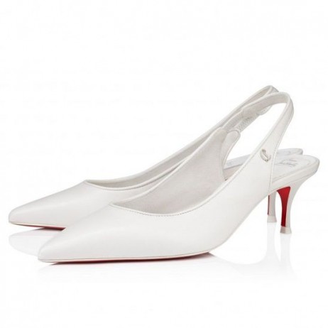 Czółenka Christian Louboutin Sportowy Kate Sling 55 Mm sznurowane z tyłu ze skóry Nappa Bianco Christian Louboutin Shoes