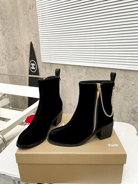 Christian Louboutin Yoz The Lips Boot 70 mm Aksamitne Czarne buty Christian Louboutin