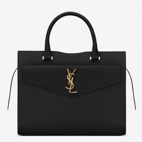 Torba-тоут Saint Laurent Medium Uptown Z Czarnej Gładkiej skóry Saint Laurent