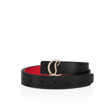 Pasek z logo Christian Louboutin Cl Z Cielęcej skóry w kolorze Czarnym Christian Louboutin Belts