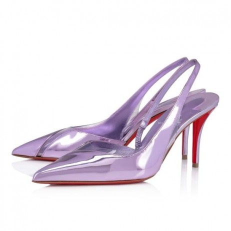 Czółenka Christian Louboutin Posticha 80 mm sznurowane Specchio Ze skóry i PVC Parme