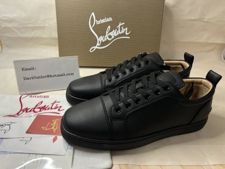 Christian Louboutin Louis Junior SP Czarny /czarne Buty z Cielęcej skóry