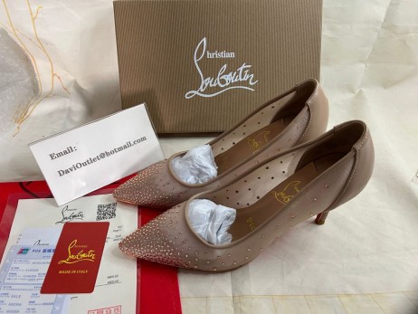 Czółenka Christian Louboutin Follies Z Dżetów 85 mm Wersja Lekka Jedwabna siatka