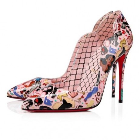 Christian Louboutin nosi czółenka Hot Chick 100 mm Poupee-multi/Patent lin Poupee