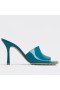 Japonki Bottega Veneta Stretch 90 mm z Niebieskiej skóry Lakierowanej Bottega Veneta Mules