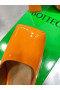 Buty-muły Bottega Veneta Tower Pomarańczowy Z Lakierowanej skóry Cielęcej Bottega Veneta