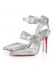 Christian Louboutin Giddylina czółenka zawiesia 100 Mm z Laminowanej skóry Cielęcej w kolorze Srebrnym