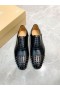 Christian Louboutin Gregossic Płaskie Оксфордские Kolce Z Cielęcej Skóry W Kolorze Czarnym
