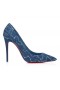 Christian Louboutin czółenka Kate Toile Denim Brodé 100 mm z haftem od Christian Louboutin