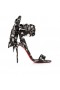 Christian Louboutin Sandale Du DéSert 100 Mm Klapki zawiesia Z Poly-satyna Z nadrukiem Petunie w kolorze Czarnym