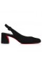 Czółenka Christian Louboutin So Jane Sling 55 Mm z czarnego welur Christian Louboutin