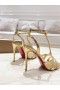 Sandały Christian Louboutin Tangeuva z Wytłaczanej Skóry 100 mm Złotego koloru