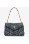 Średnia Torba z Fugu Saint Laurent Loulou, Vintage Denim torby Saint Laurent