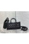 Torba Dior Lady D-Joy Z Czarnej Puszkach Cielęcej skóry z Diamentowym wzorem