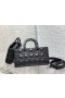 Torba Dior Lady D-Joy Z Czarnej Puszkach Cielęcej skóry z Diamentowym wzorem