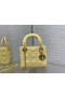 Torba Dior Lady Dior 17CM Żółty Groszek, skóra owcza