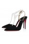 Christian Louboutin Athina Pump / czółenka 100 mm ze skóry Nappa i zamszowe, Czarne buty Christian Louboutin