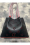Christian Louboutin Cabarock Spikes Torba-Тоут Z Cielęcej Skóry Loubinthesky Z Perforacją W Kolorze Czarnym Christian Louboutin