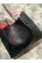 Christian Louboutin Cabarock Spikes Torba-Тоут Z Cielęcej Skóry Loubinthesky Z Perforacją W Kolorze Czarnym Christian Louboutin