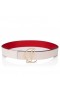 Pasek z logo Christian Louboutin Cl 35 mm z Cielęcej skóry Leche