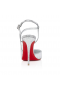 Czółenka Christian Louboutin Jenlove z Laminowanej skóry Manoir 100 mm w kolorze Srebrnym