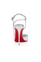 Czółenka Christian Louboutin Jenlove z Laminowanej skóry Manoir 100 mm w kolorze Srebrnym