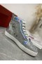 Christian Louboutin Buty z wysokiej piszczelą Louis Strass z opalizującym skóry i srebrnych dżetów