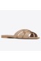 Buty Saint Laurent Tribute Slides Beżowy skóra cielęca Saint Laurent