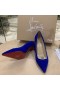 Czółenka Christian Louboutin Anjalina Spike Niebieskie Zamszowe Buty Christian Louboutin