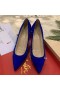 Czółenka Christian Louboutin Anjalina Spike Niebieskie Zamszowe Buty Christian Louboutin