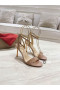Christian Louboutin Ginko Girl 85 mm Klapki Zawiesia Z Lakierowanej Skóry Puder