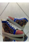 Christian Louboutin Louis Spikes Orlato Wysokie buty z zamszu koloru Kolorowego