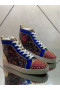 Christian Louboutin Louis Spikes Orlato Wysokie buty z zamszu koloru Kolorowego