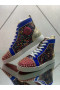 Christian Louboutin Louis Spikes Orlato Wysokie buty z zamszu koloru Kolorowego