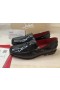 Buty Christian Louboutin Penny Loafer Z Lakierowanej skóry Cielęcej w kolorze Czarnym CL