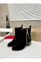 Christian Louboutin Yoz The Lips Boot 70 mm Aksamitne Czarne buty Christian Louboutin